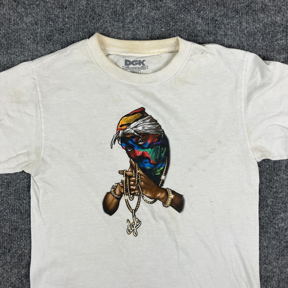 DGK T-Shirt Mens Small White Graphic Hip Hop Streetwear Short Sleeve Casual